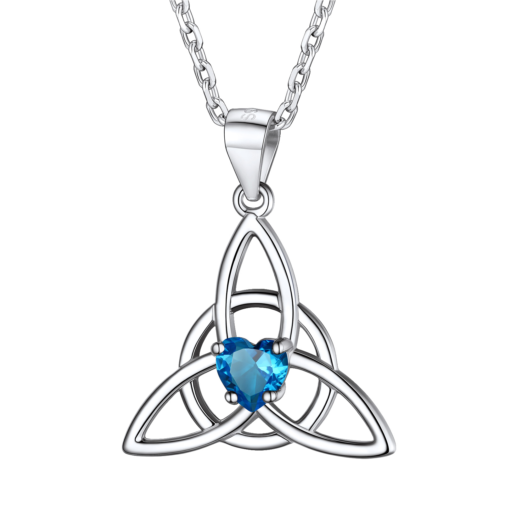 Birthstone Celtic Knot Pendant Necklace for Women DEC