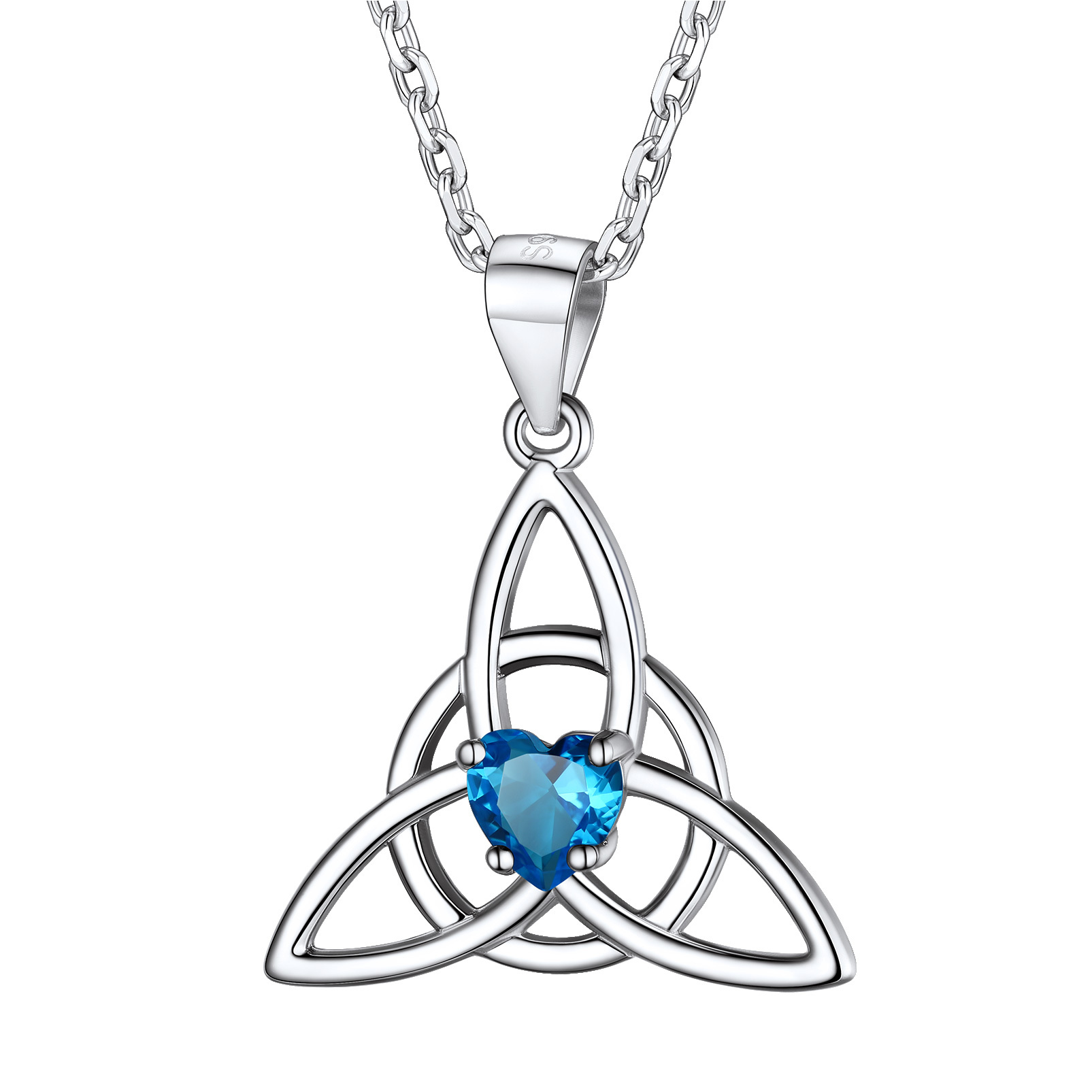 Birthstone Celtic Knot Pendant Necklace for Women DEC