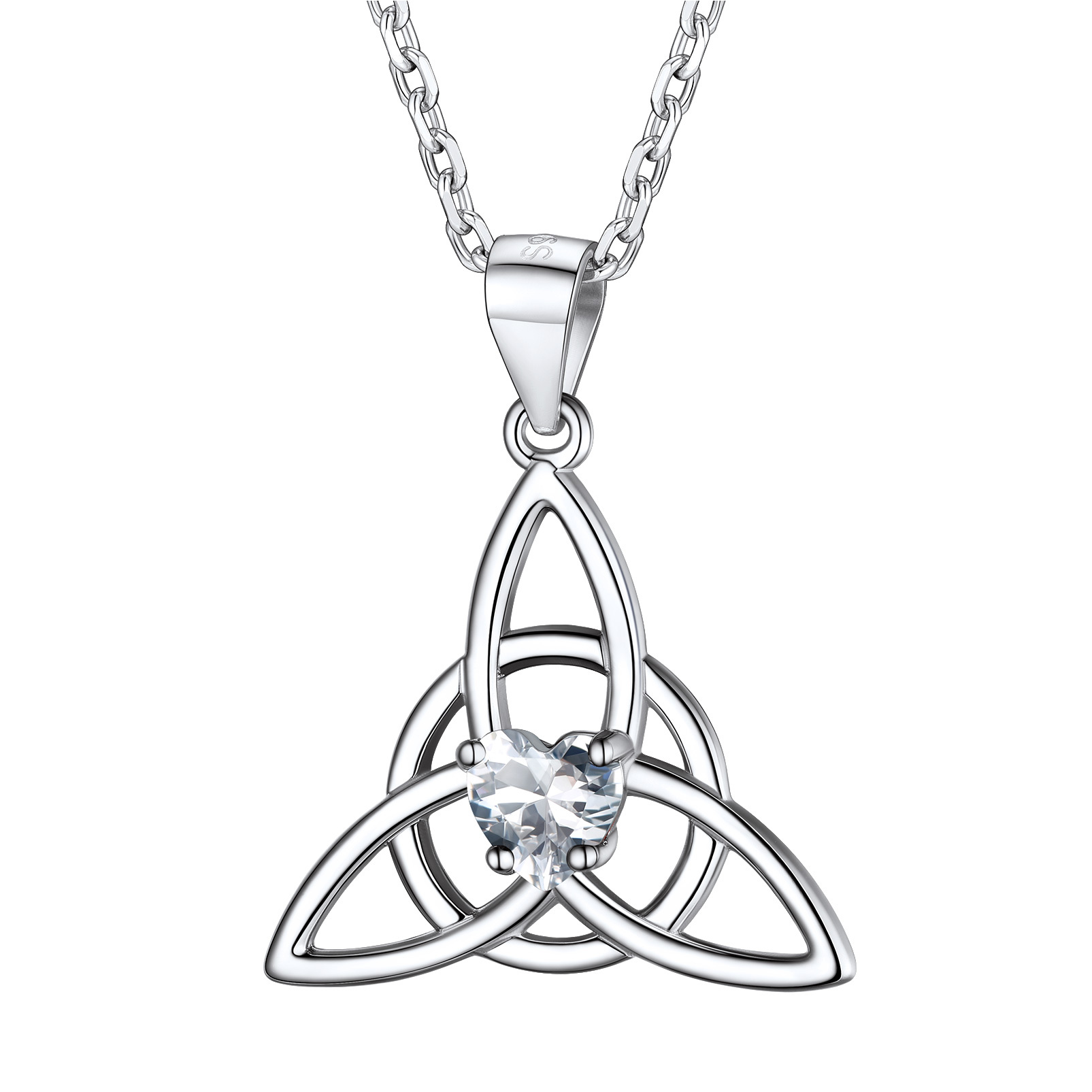 Birthstone Celtic Knot Pendant Necklace for Women APR