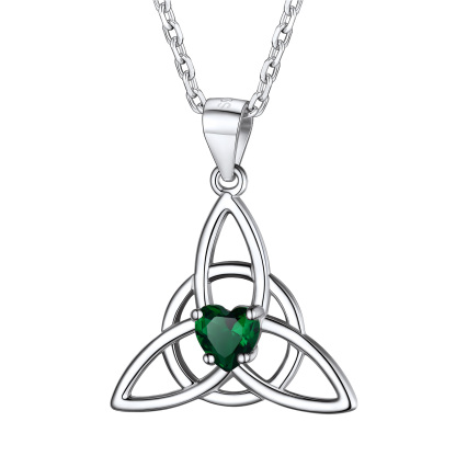 Birthstone Celtic Knot Pendant Necklace for Women MAY