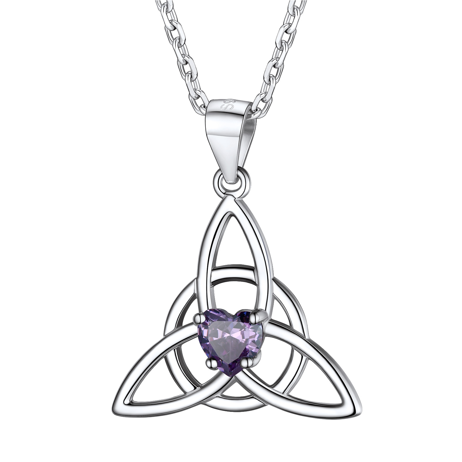 Birthstone Celtic Knot Pendant Necklace for Women JUN