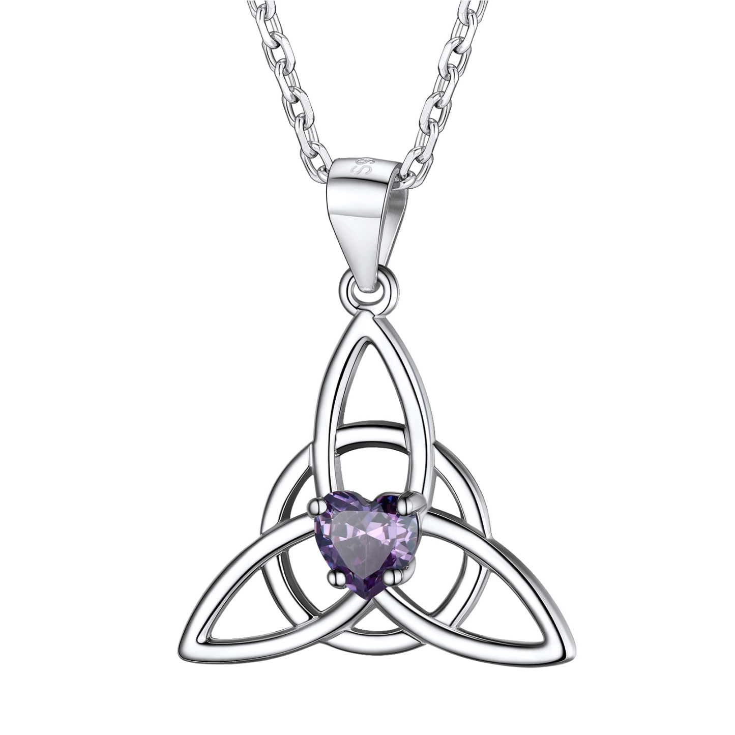 Birthstone Celtic Knot Pendant Necklace for Women JUN