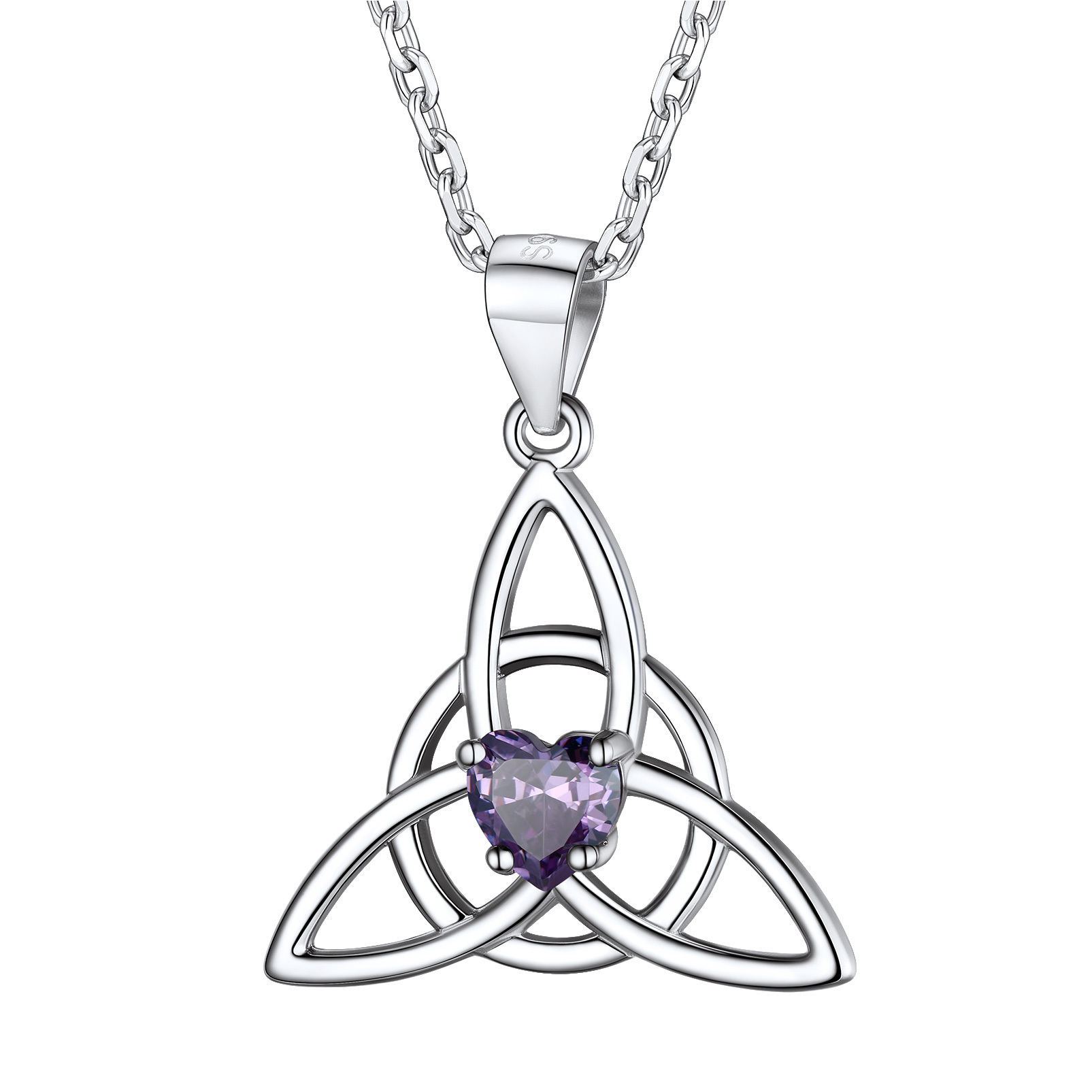 Birthstone Celtic Knot Pendant Necklace for Women JUN