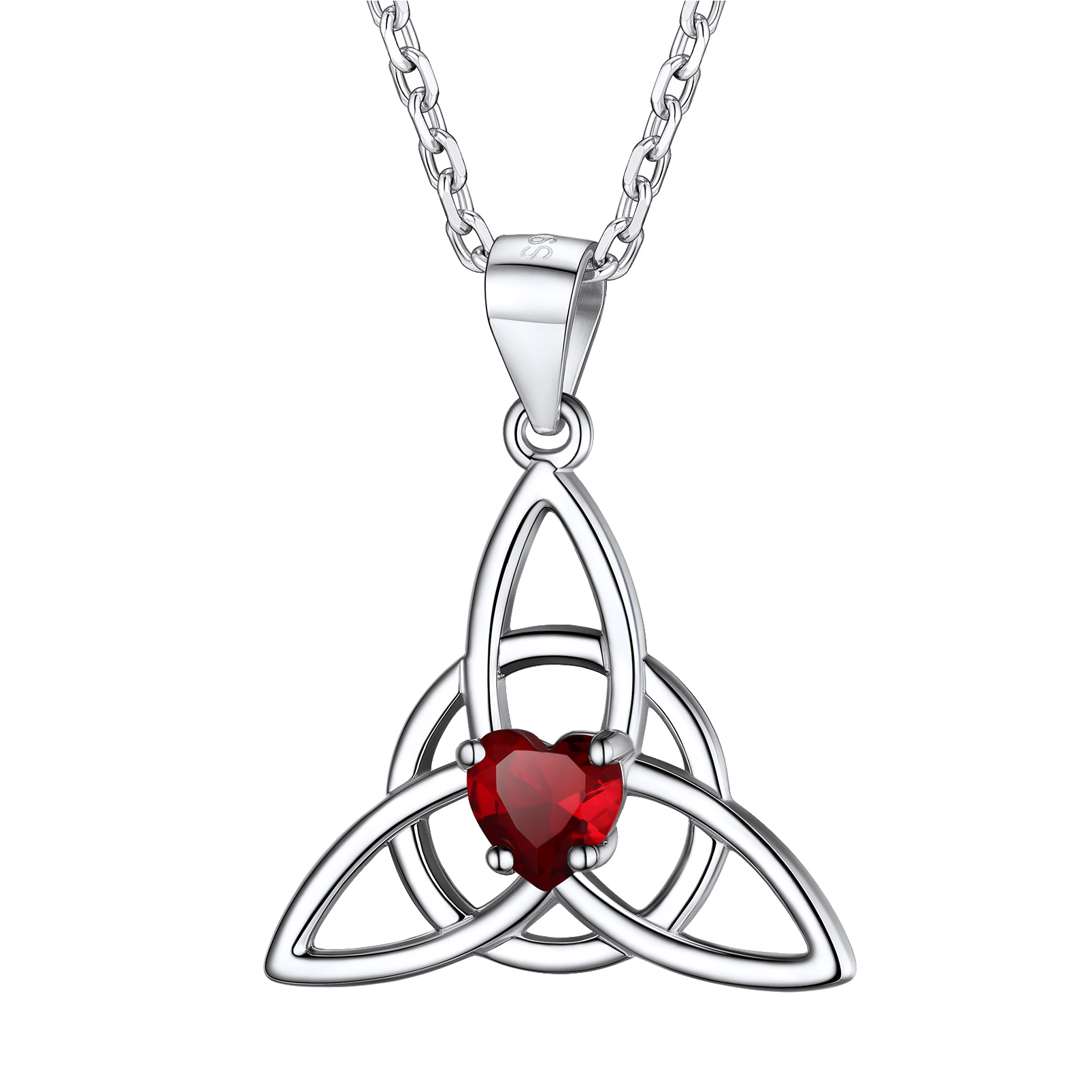 Birthstone Celtic Knot Pendant Necklace for Women JUL