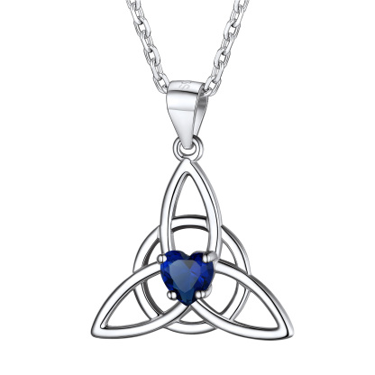 Birthstone Celtic Knot Pendant Necklace for Women SEP