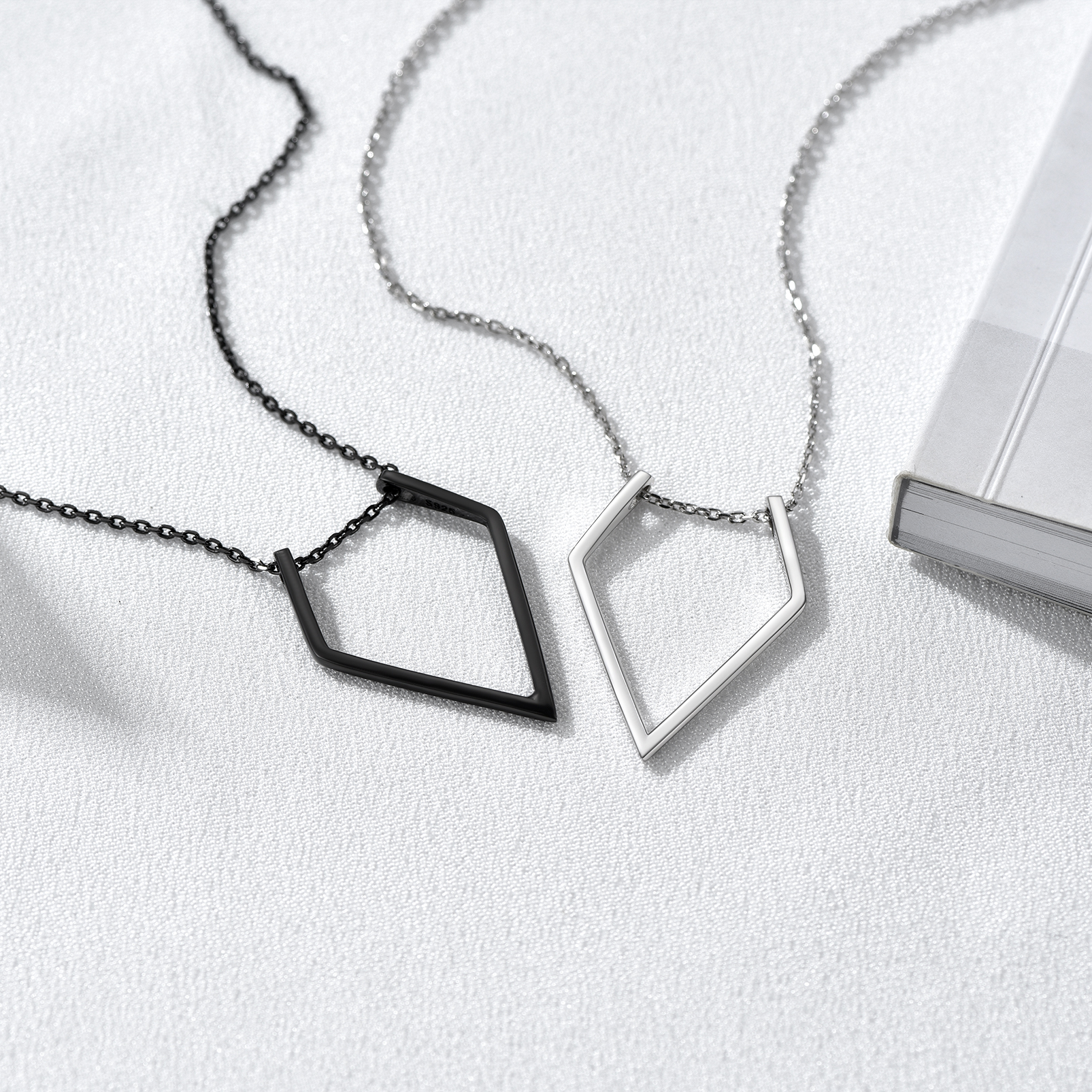 Women Silver Elegant Birthstone Pendant Necklace BLACK$SILVER