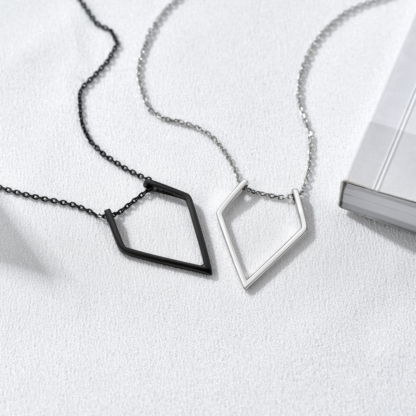 Women Silver Elegant Birthstone Pendant Necklace BLACK$SILVER