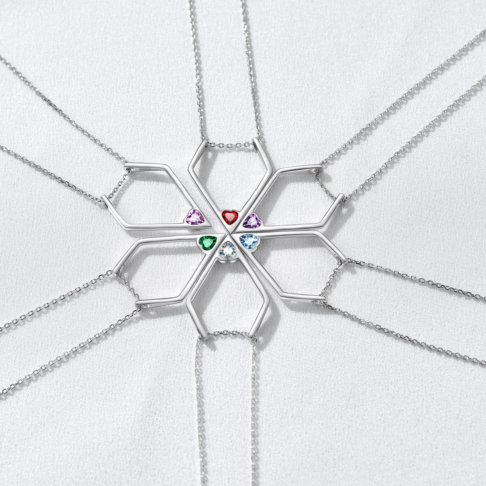 Women Silver Elegant Birthstone Pendant Necklace OCCASION