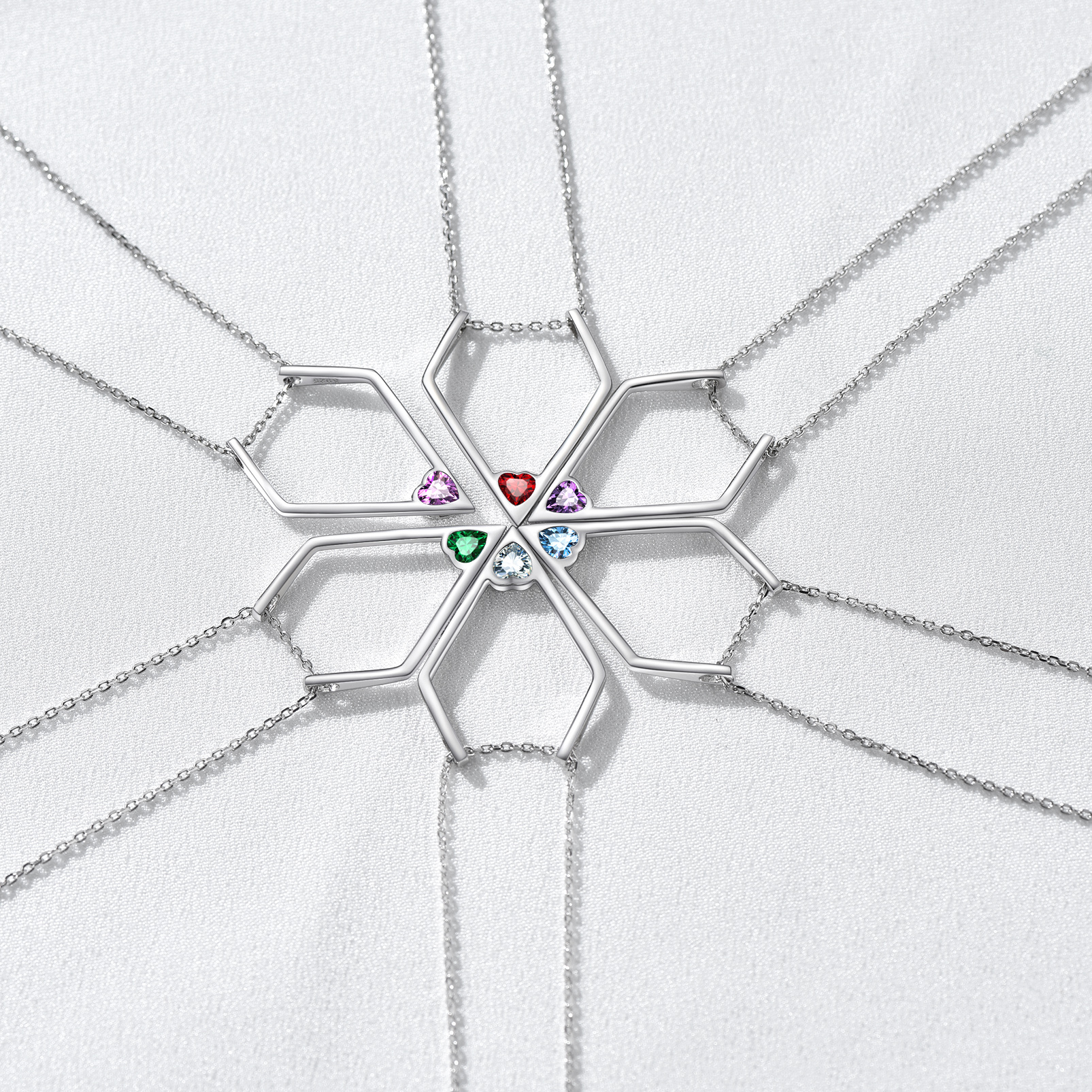 Women Silver Elegant Birthstone Pendant Necklace OCCASION