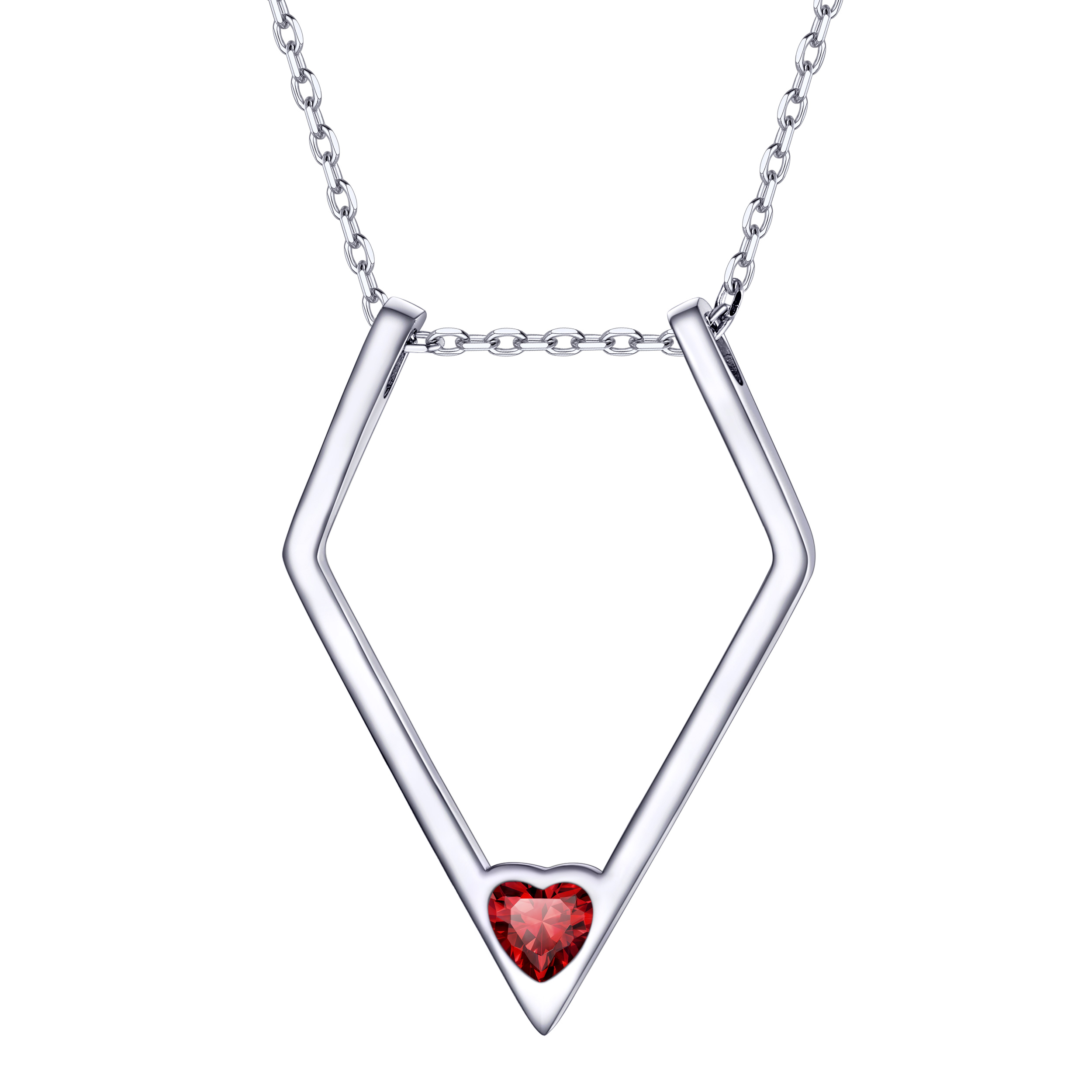 Women Silver Elegant Birthstone Pendant Necklace JAN