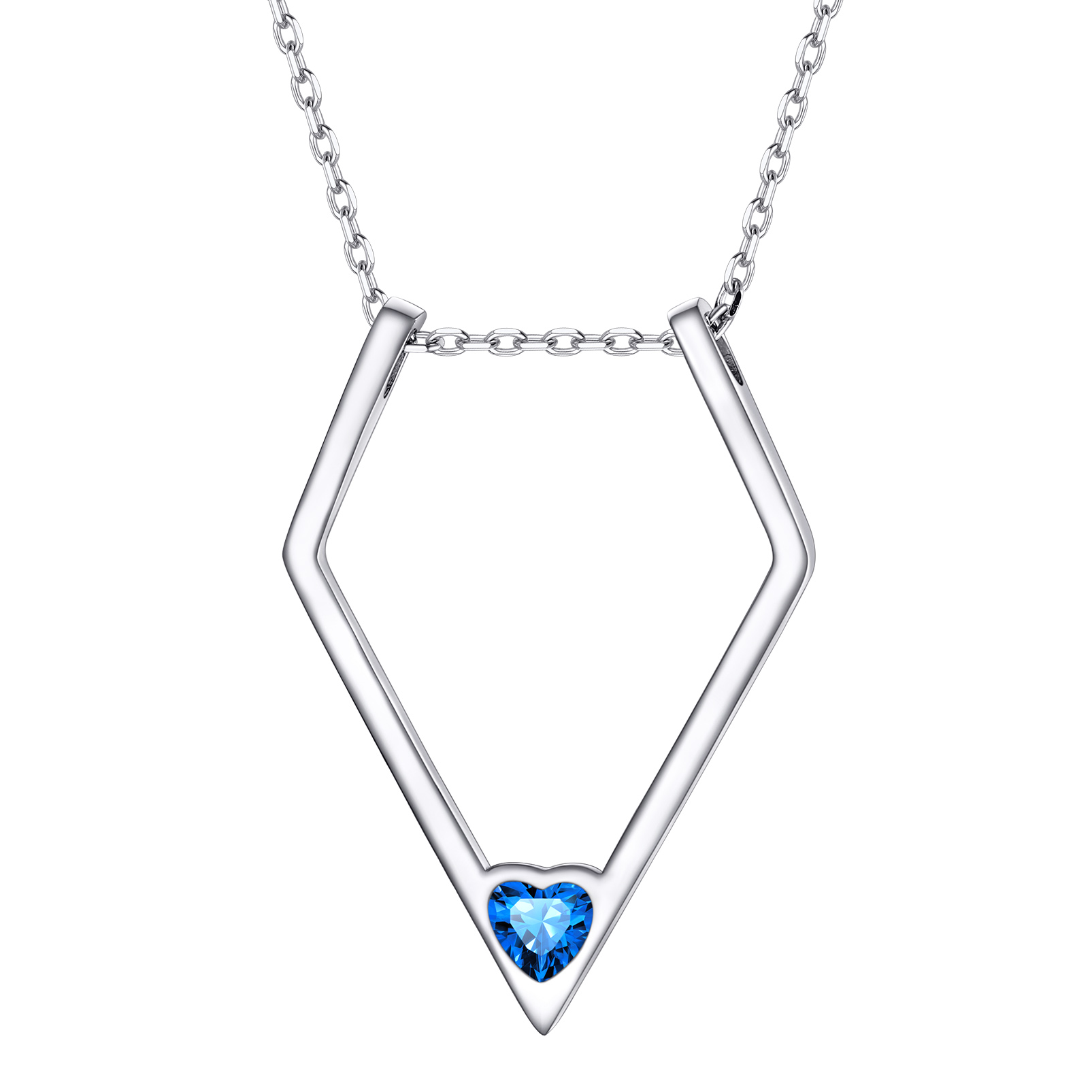Women Silver Elegant Birthstone Pendant Necklace DEC