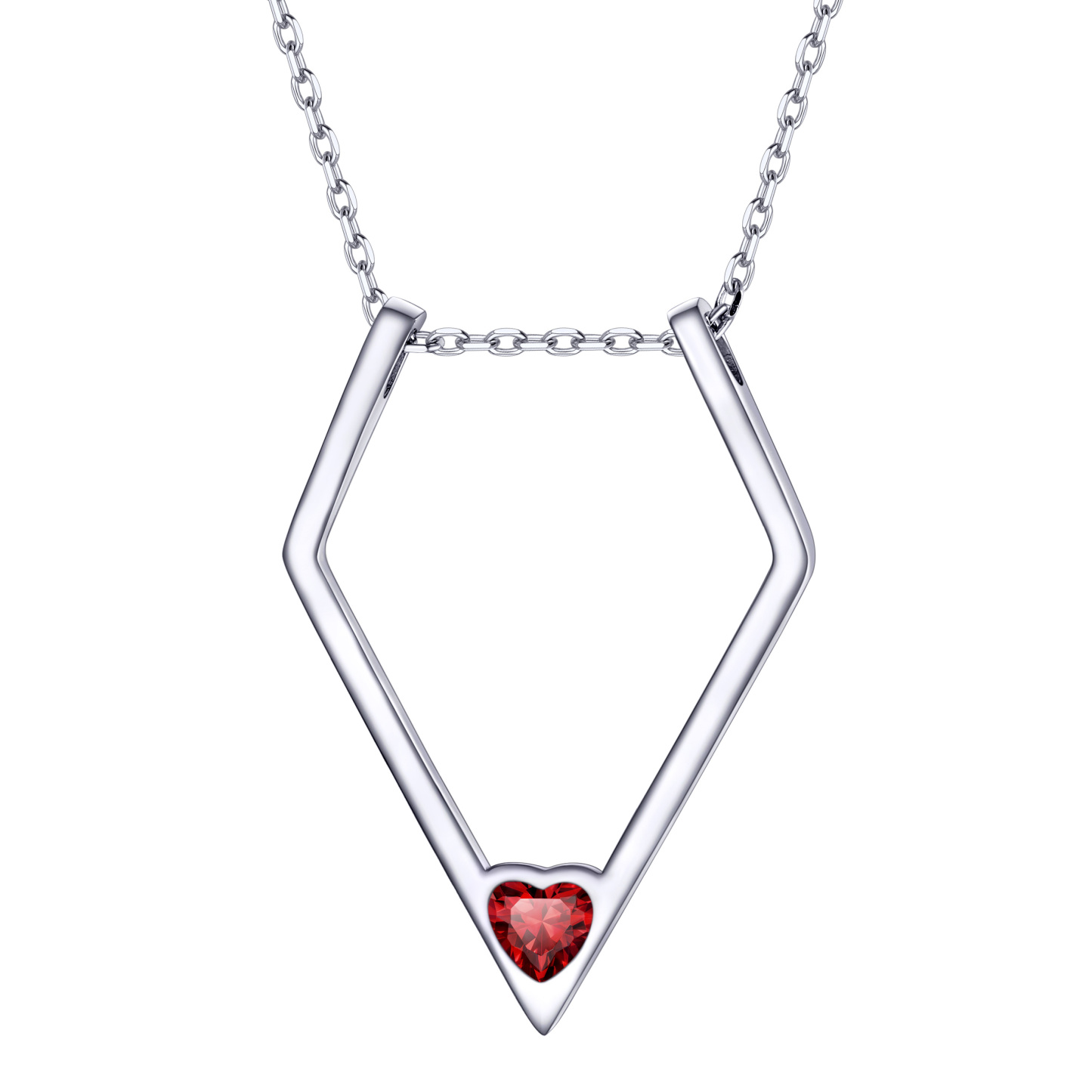 Women Silver Elegant Birthstone Pendant Necklace JAN