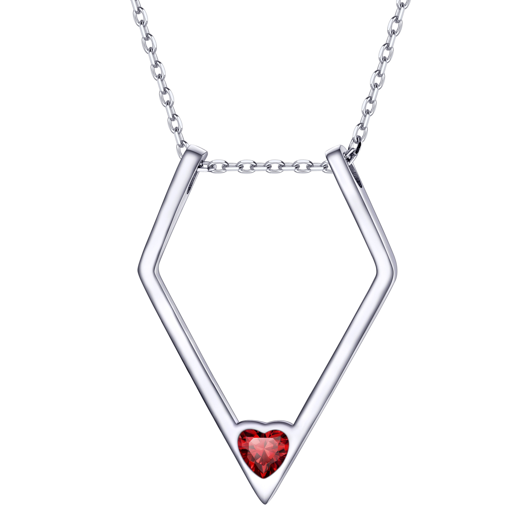 Women Silver Elegant Birthstone Pendant Necklace JAN
