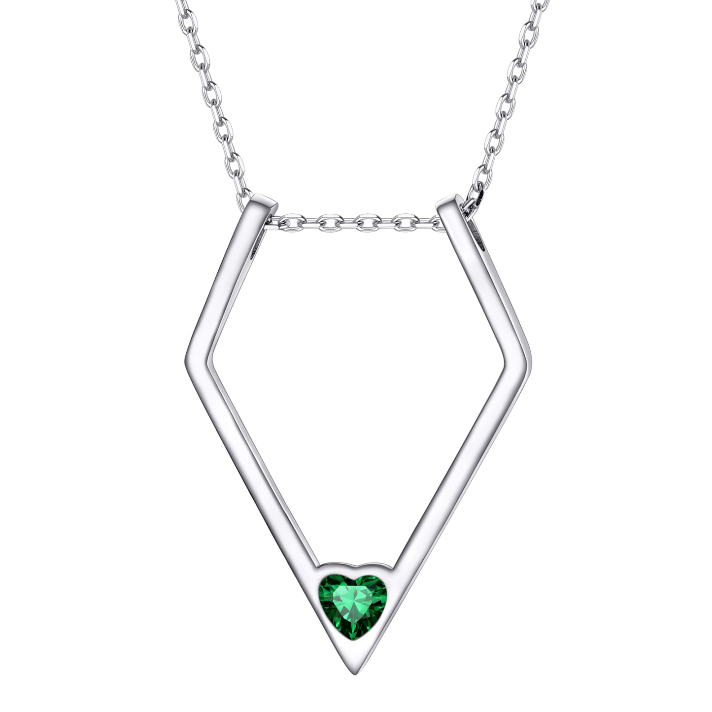 Women Silver Elegant Birthstone Pendant Necklace MAY