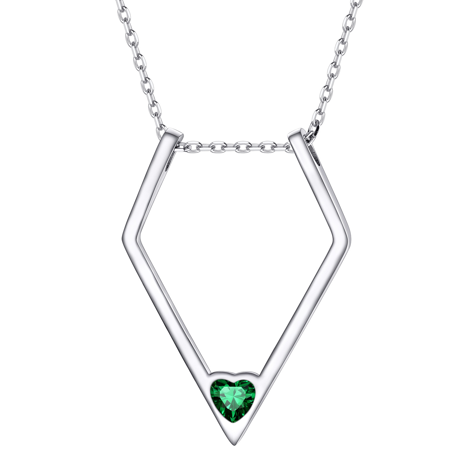 Women Silver Elegant Birthstone Pendant Necklace MAY