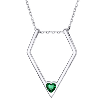 Women Silver Elegant Birthstone Pendant Necklace MAY