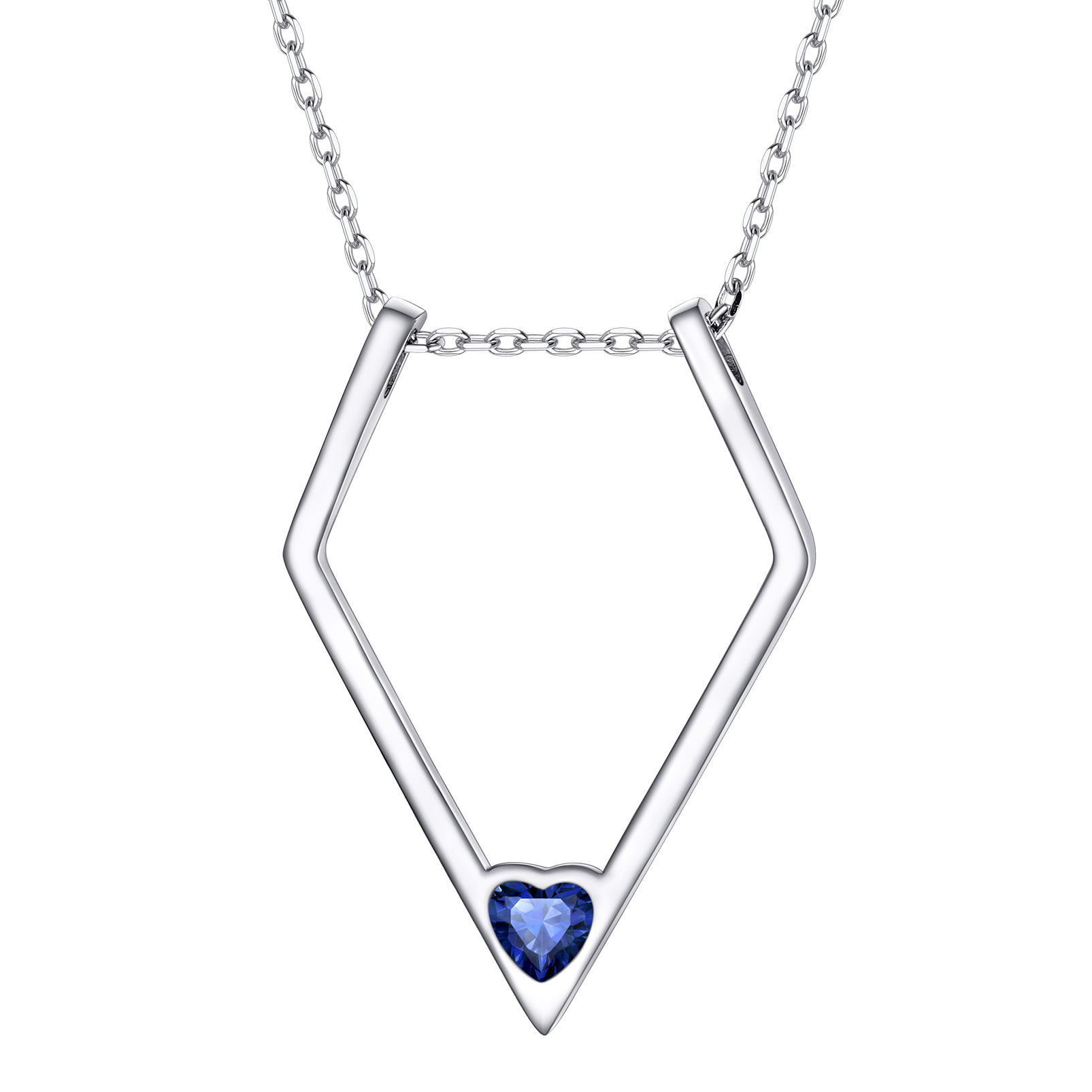 Women Silver Elegant Birthstone Pendant Necklace SEP