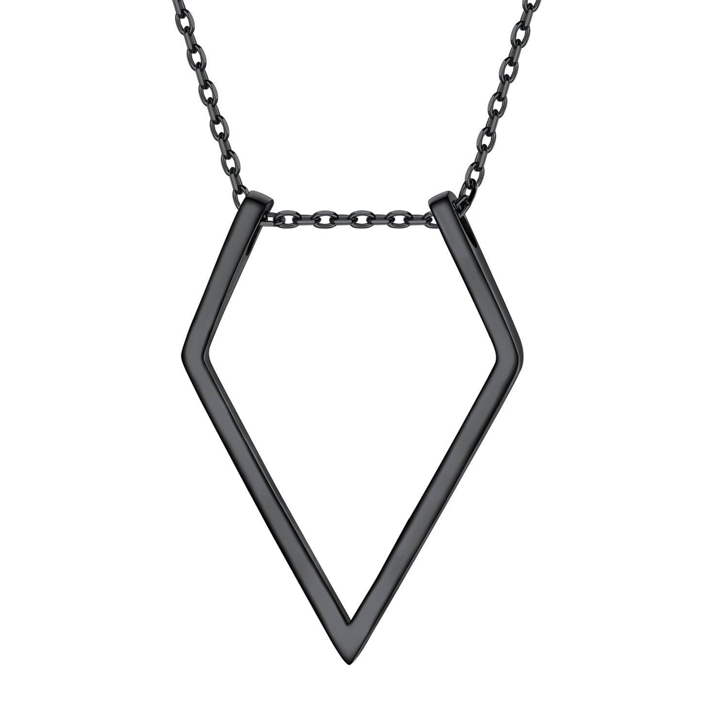 Sterling Silver Birthstone Pendant Necklace for Women  BLACK