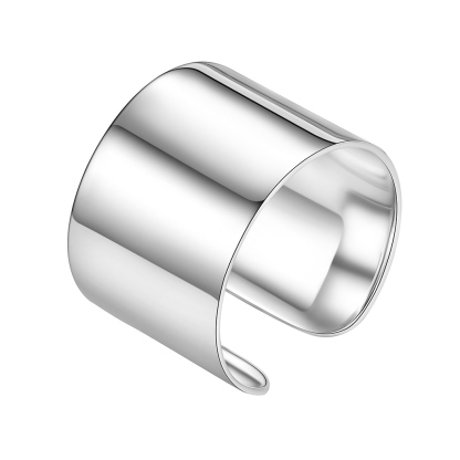 Sterling Silver Engagement Band Engraved Adjustable Cuff Ring