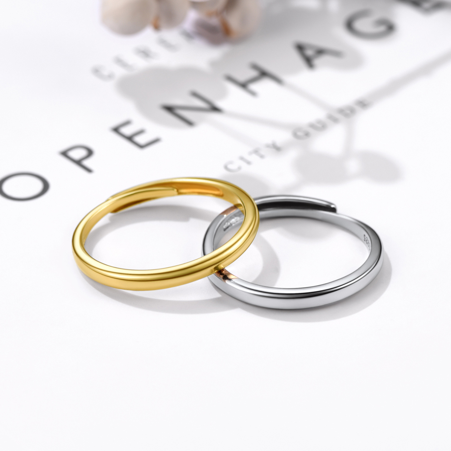 925 Sterling Silver Engravable Adjustable Ring Band For Couple collection