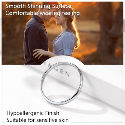 Personalized Sterling Silver Band Ring for Couple