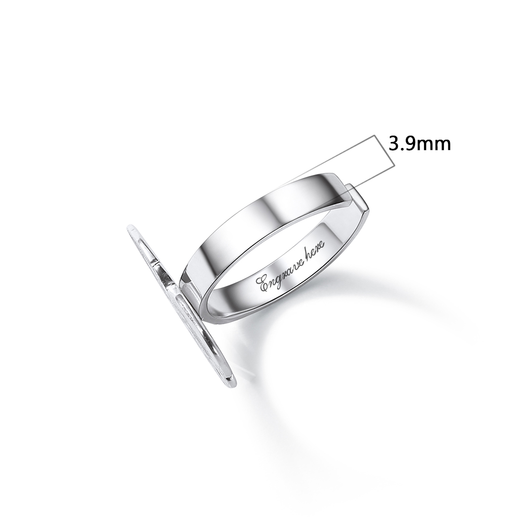 Personalised DIY Photo Ring 925 Silver Adjustable