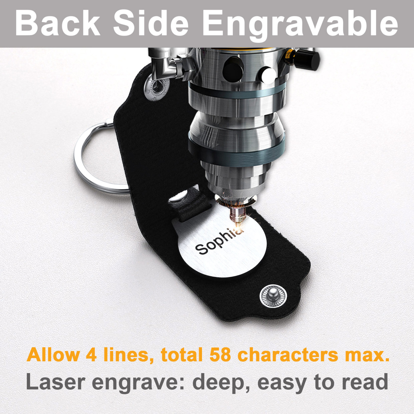 Personalised Engraved Pocket Photo Keychain with Leather Case