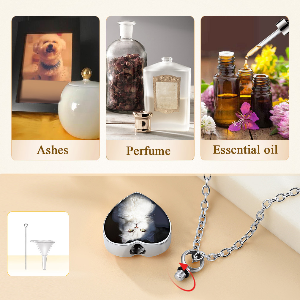 Photo Urn Cremation Necklace for Ashes
