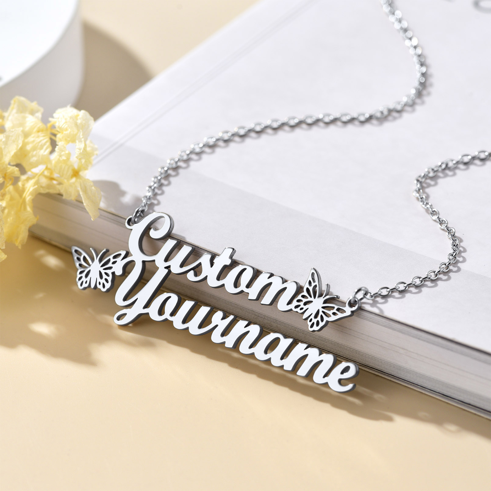 Personalised Name Necklace silver