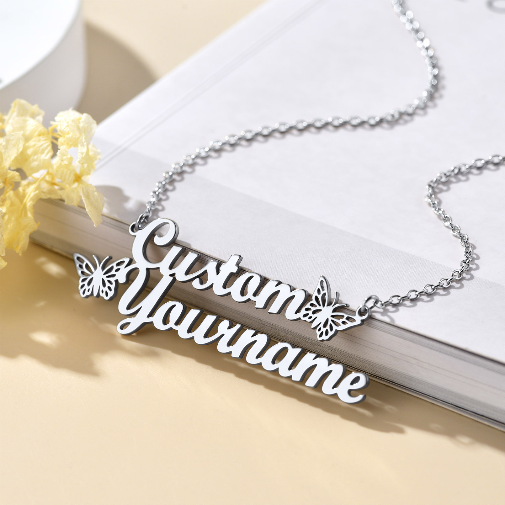 Personalised Name Necklace silver