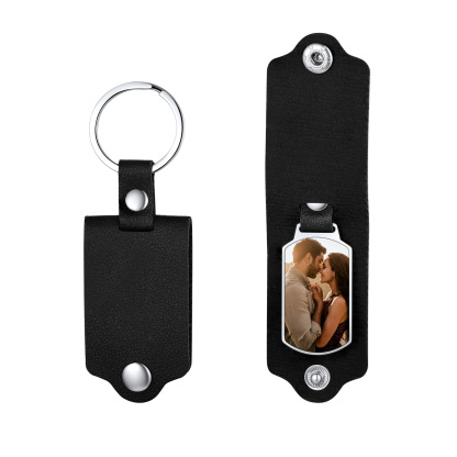 Personalised Pocket Photo Keychain with Leather Case
