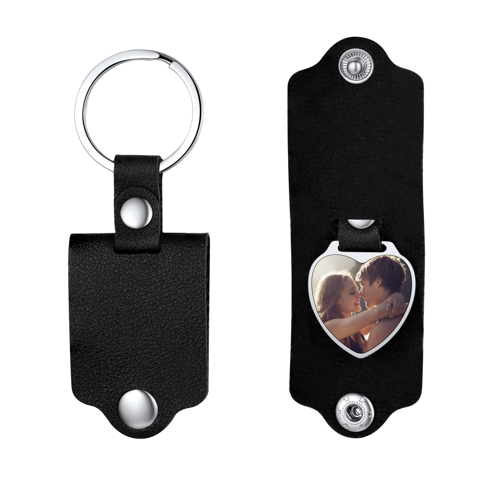 Personalised Pocket Photo Keychain with Leather Case
