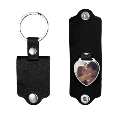 Personalised Pocket Photo Keychain with Leather Case