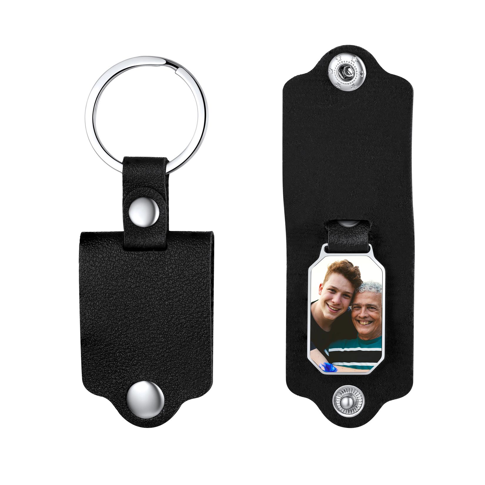 Personalised Pocket Photo Keychain with Leather Case