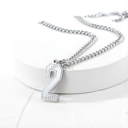 Personalized Baseball Number Necklace for Men Birthday Gift