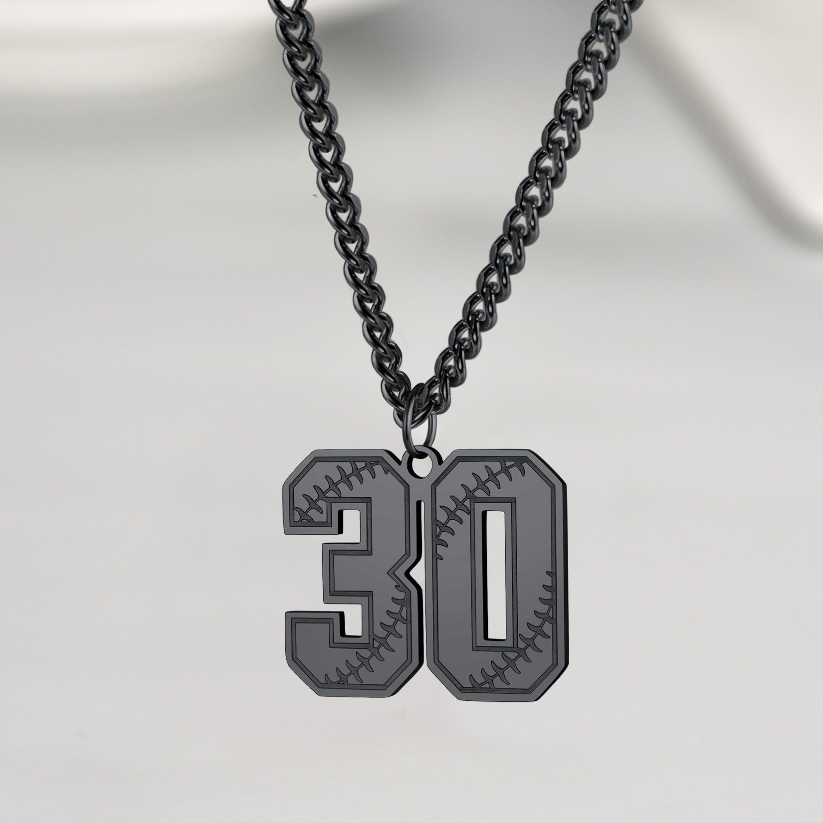 Personalized Baseball Number Necklace for Husband