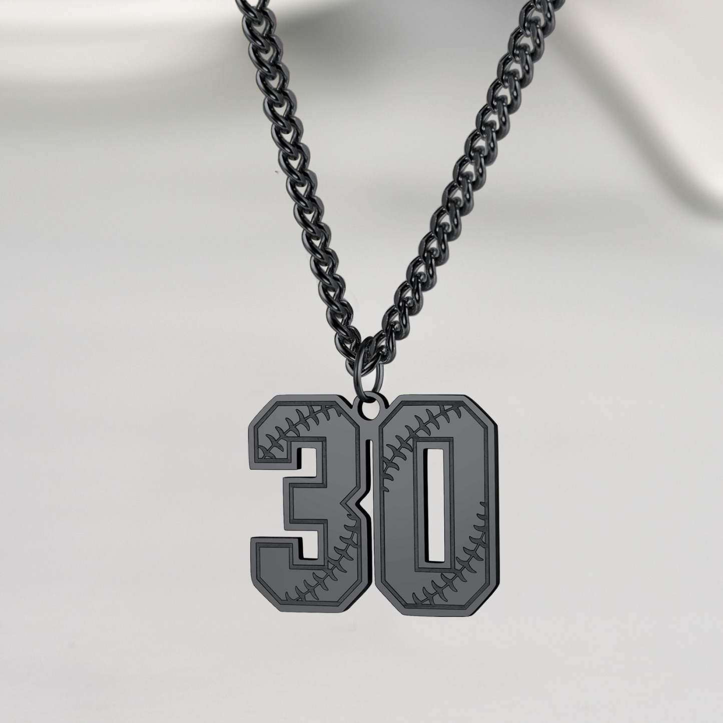 Personalized Baseball Number Necklace for Husband