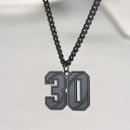 Personalized Baseball Number Necklace for Husband