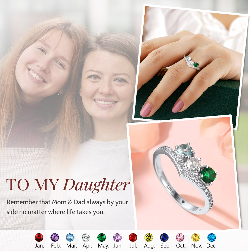 Personalized 1-5 Birthstone Rings