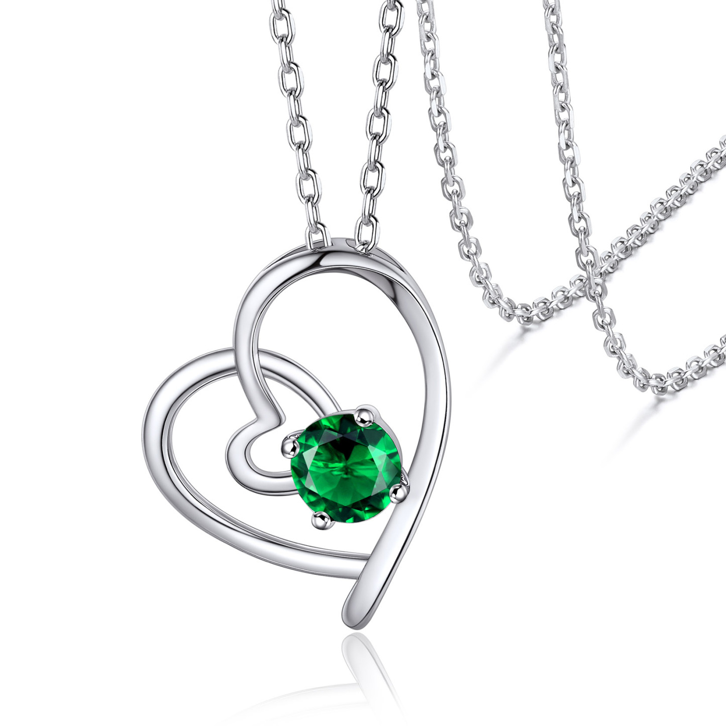 Personalized Birthstone  Heart Necklace Gift for Women