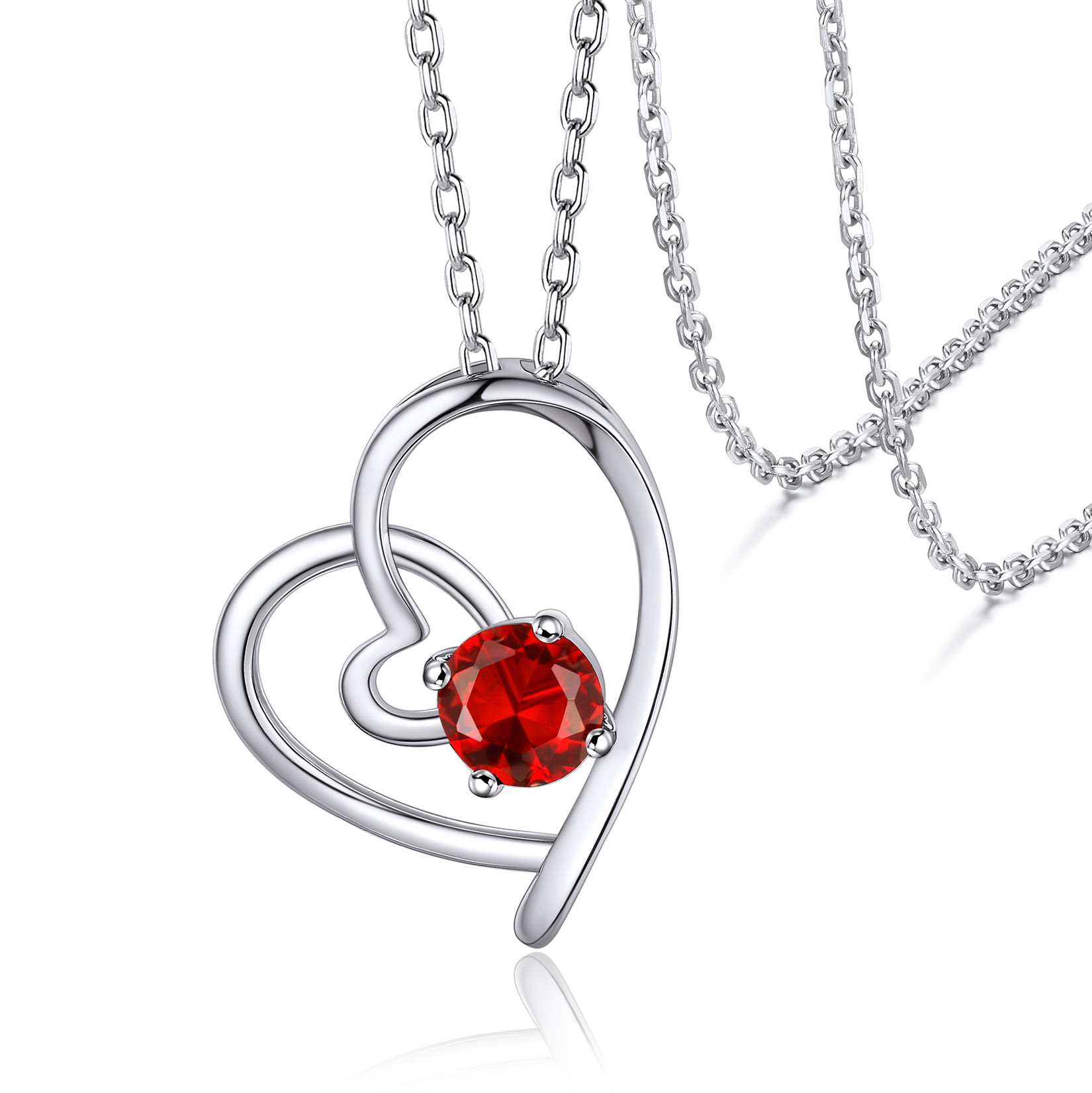 Personalized Birthstone  Heart Necklace Gift for Women