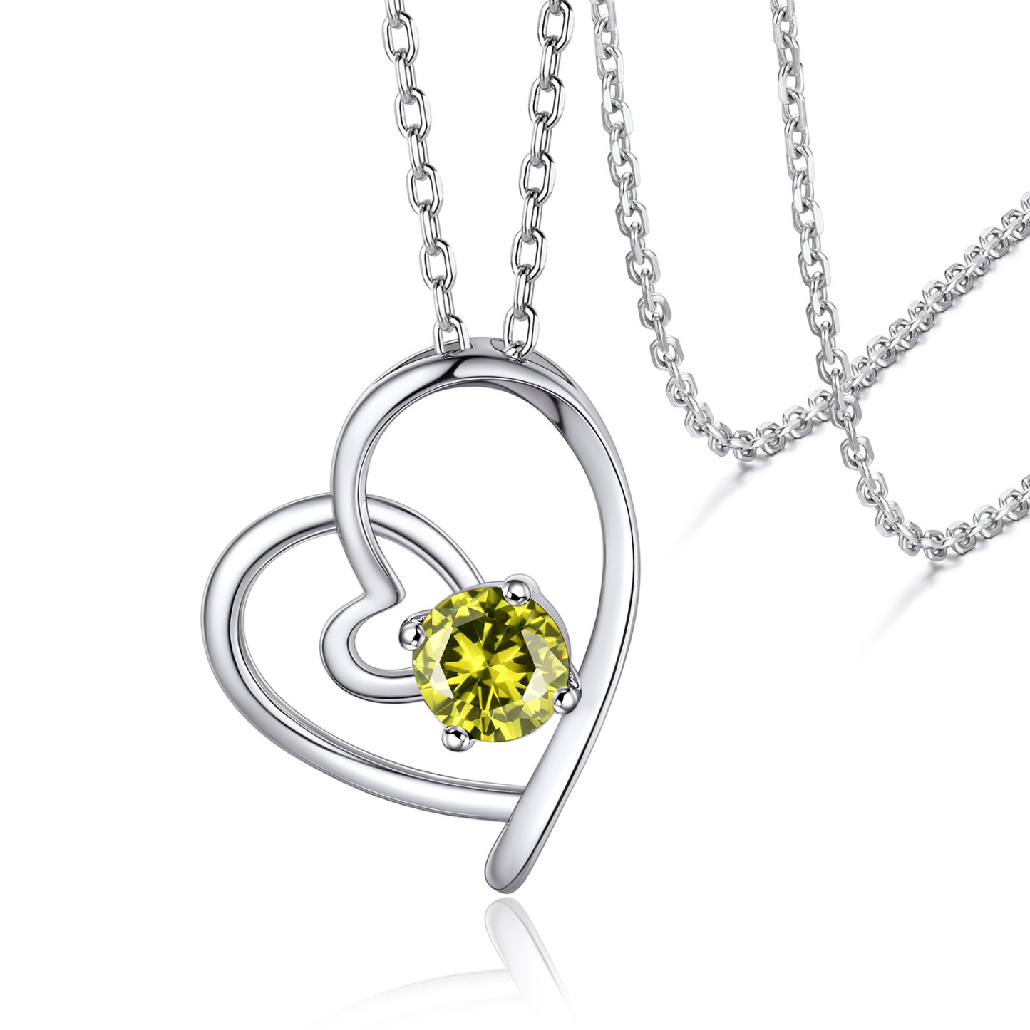 Personalized Birthstone  Heart Necklace Gift for Women