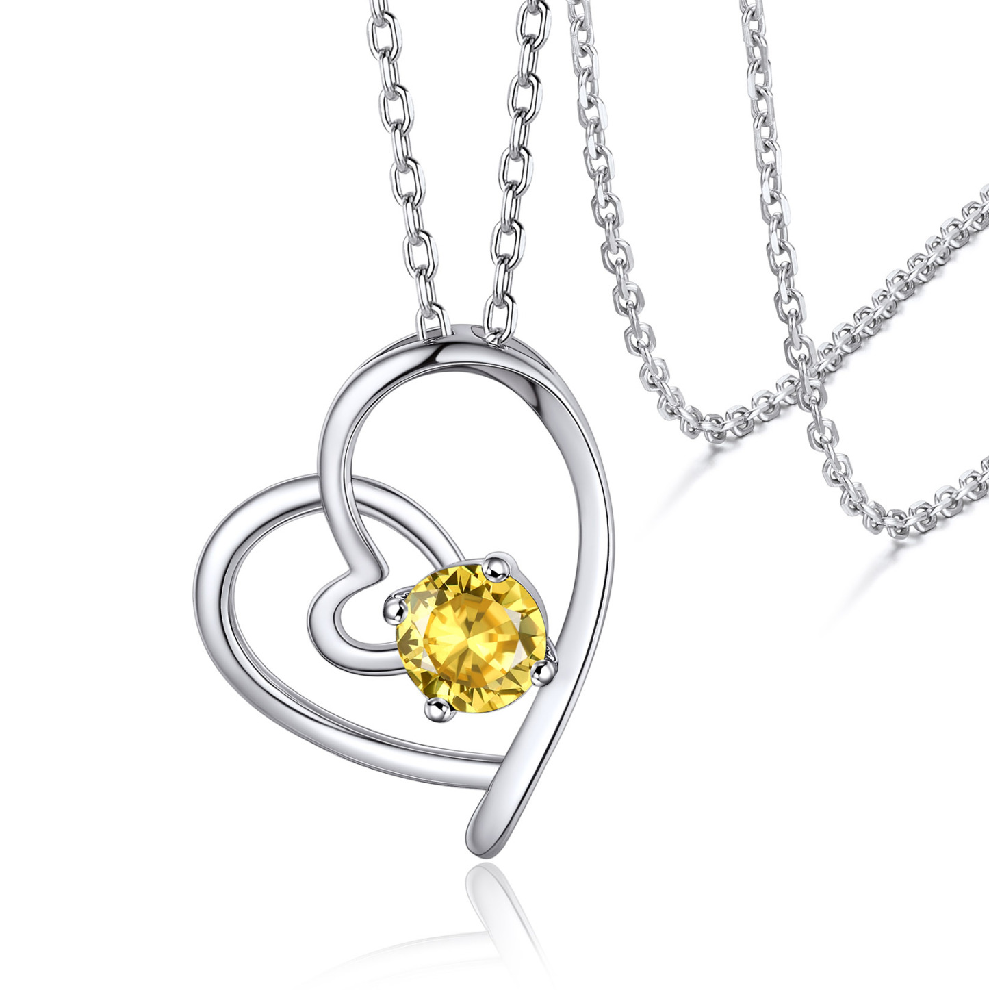 Personalized Birthstone  Heart Necklace Gift for Women