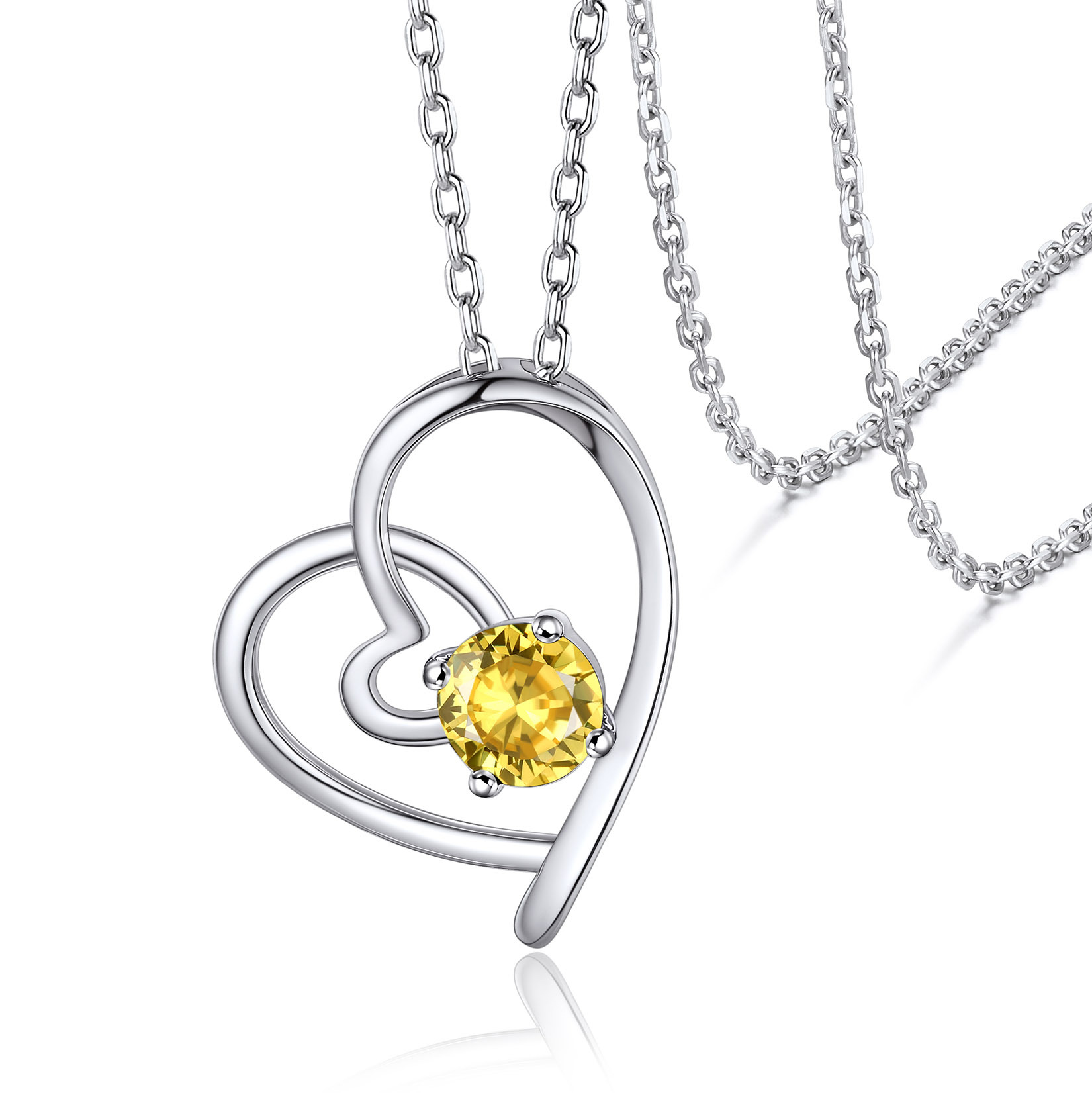 Personalized Birthstone  Heart Necklace Gift for Women