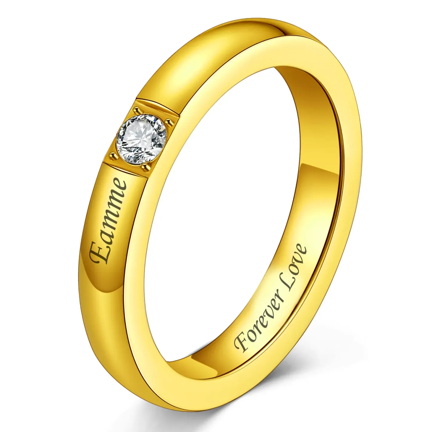 Personalized Engraved Name Ring with Birthstones for Mom