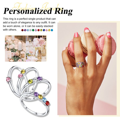 Personalized Birthstone Ring gift for mother