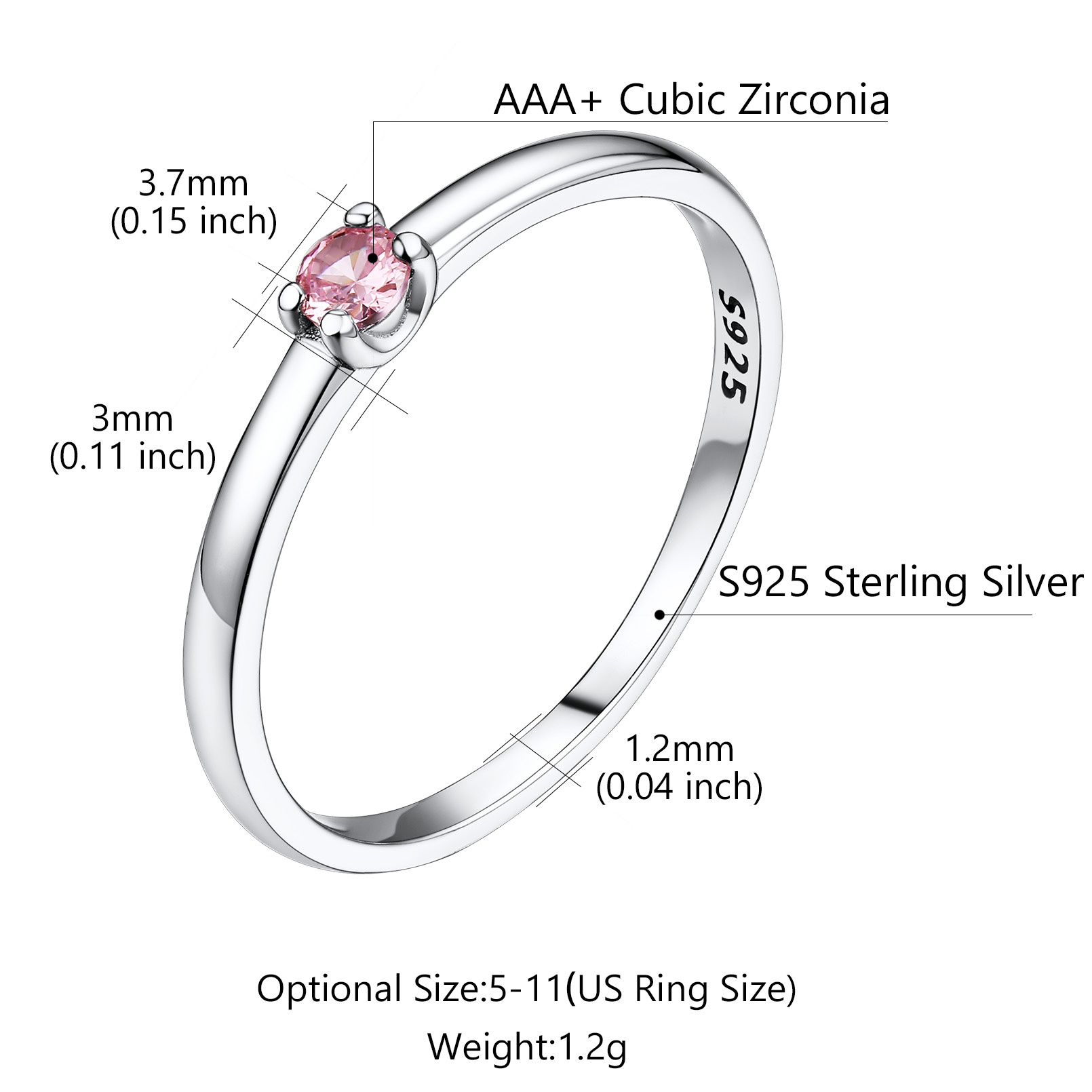 Personalized Birthstone Ring with names