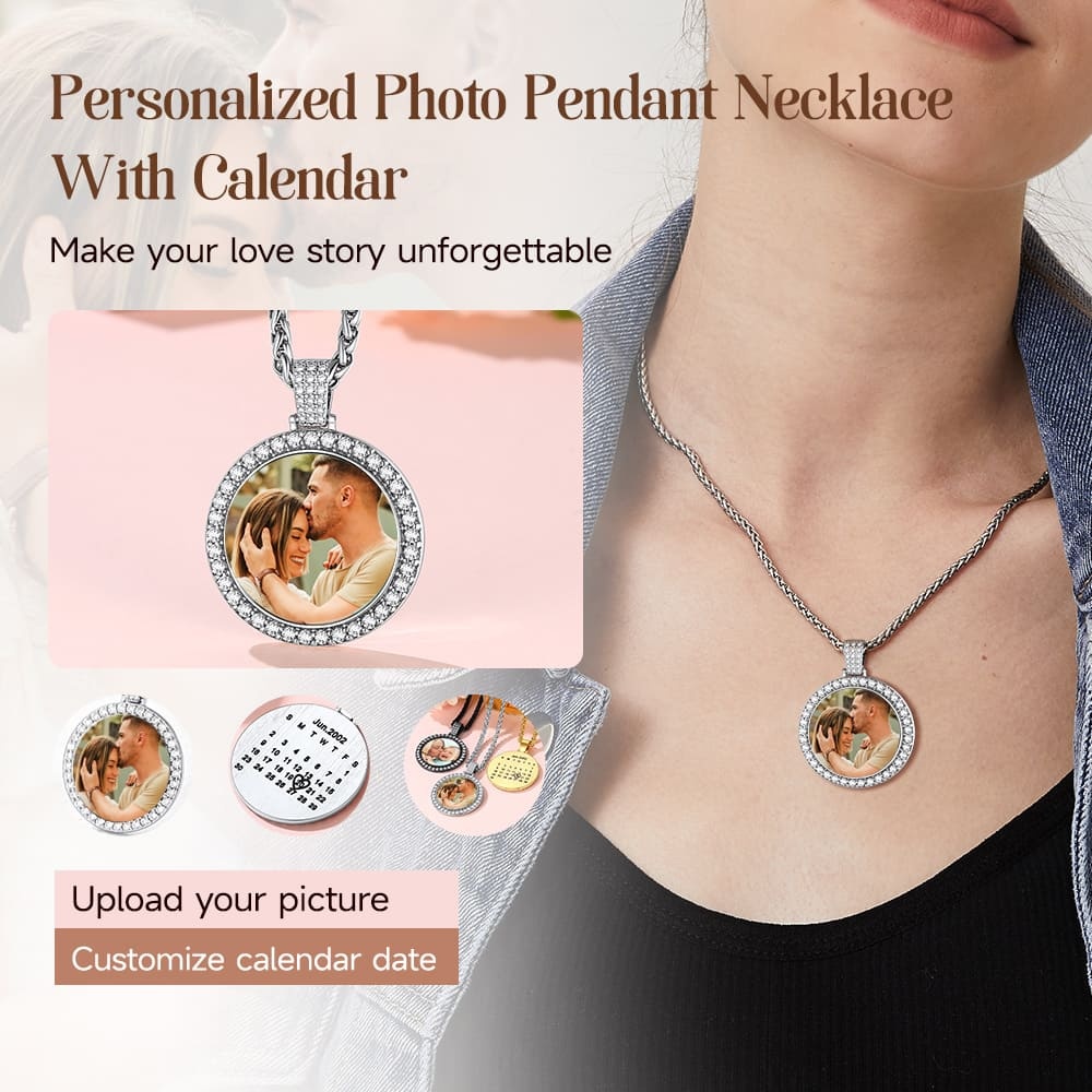 Personalized Calendar Photo women Necklace 