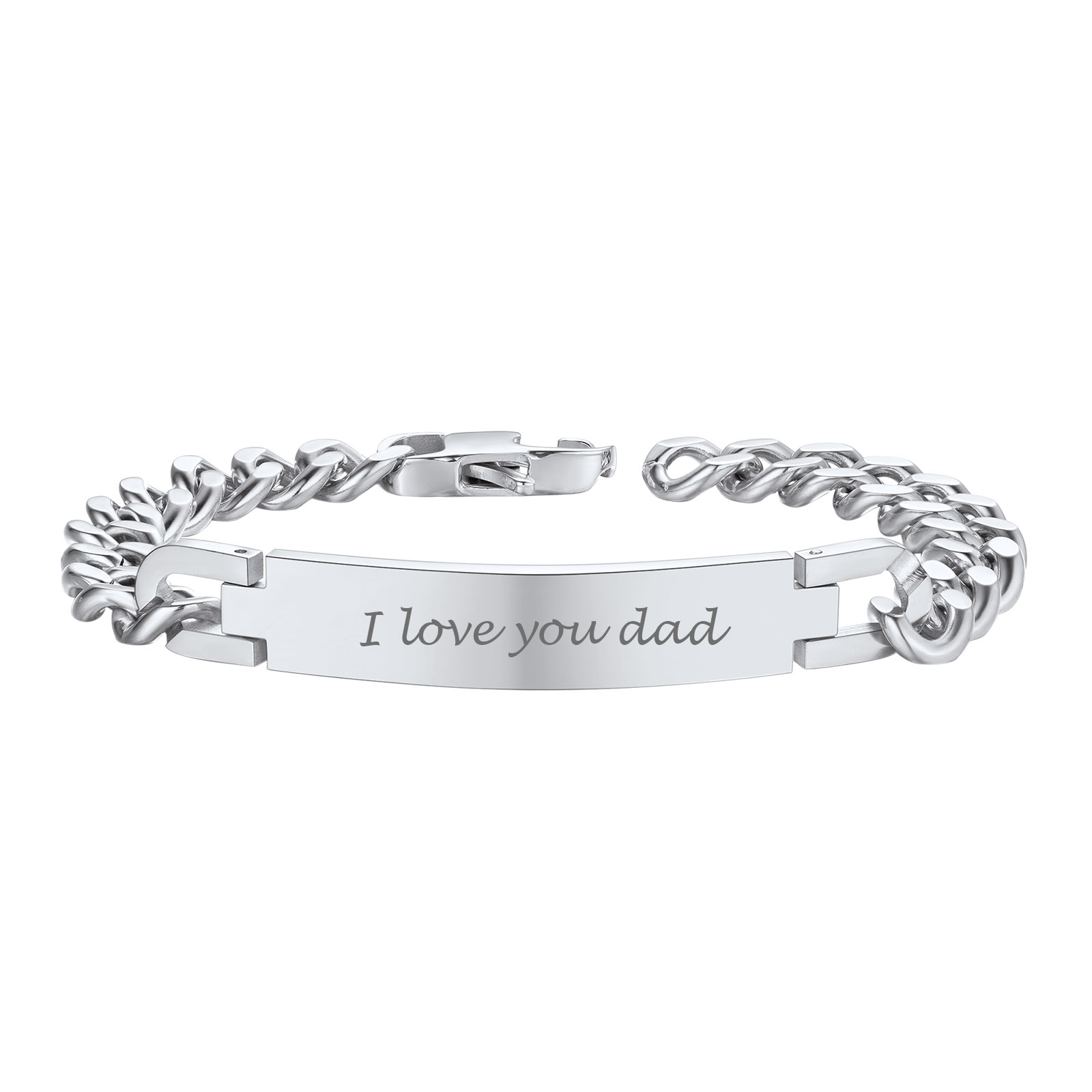 Personalized Cuban Link Chain Custom Engraved Bracelet for Men