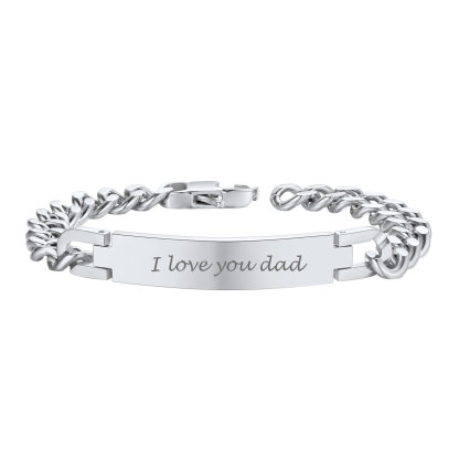 Personalized Cuban Link Chain Custom Engraved Bracelet for Men